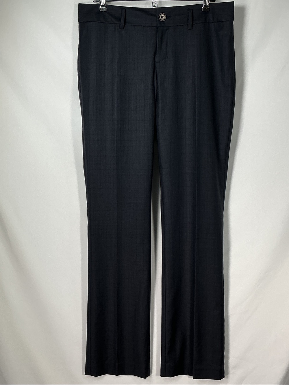 Banana Republic Logan Women’s 4 Blue Plaid Wool Trousers Mid Rise Straight Leg